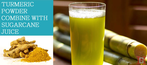 turmeric powder combine with sugarcane juice